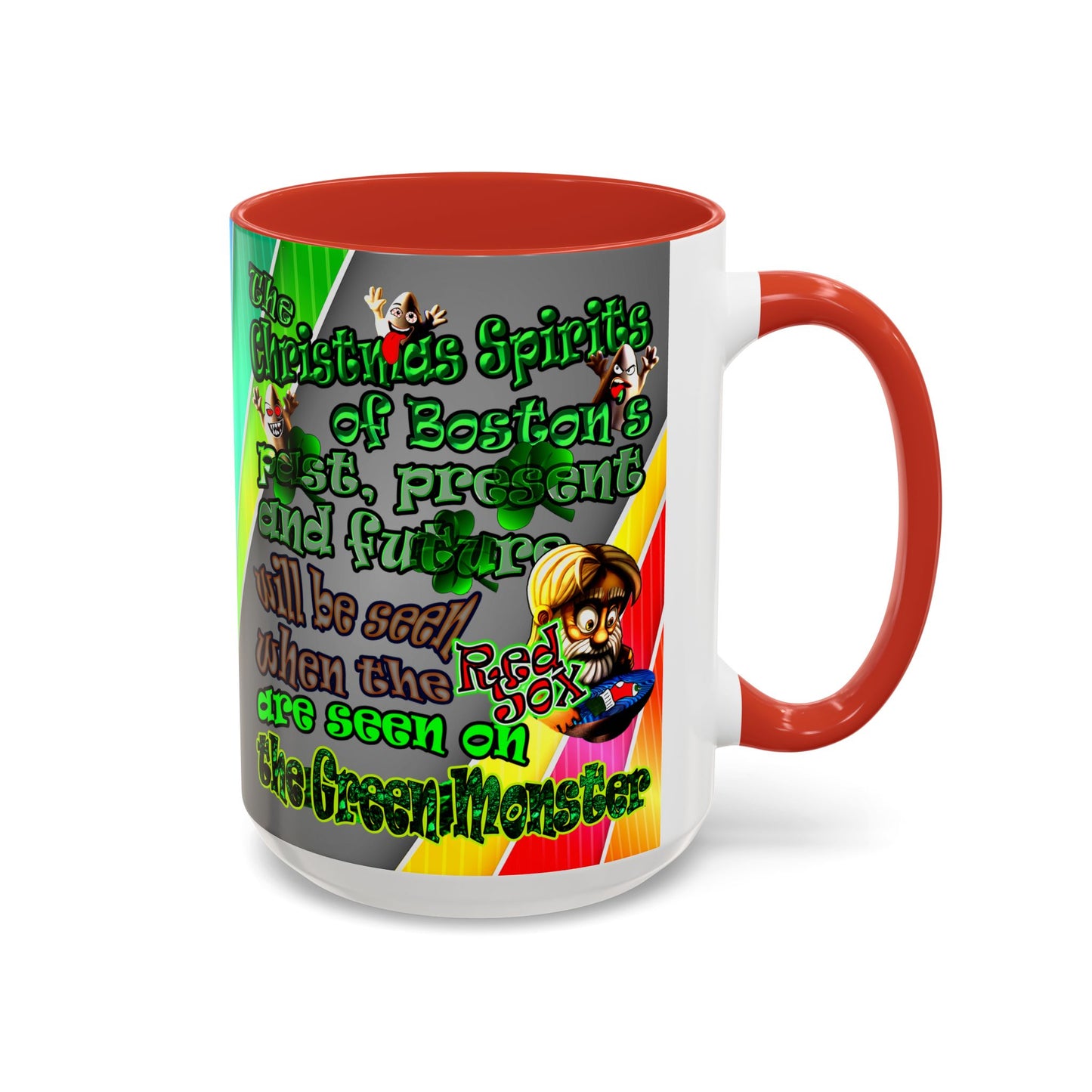 christmas spirits of boston - Accent Mug (rainbow split)
