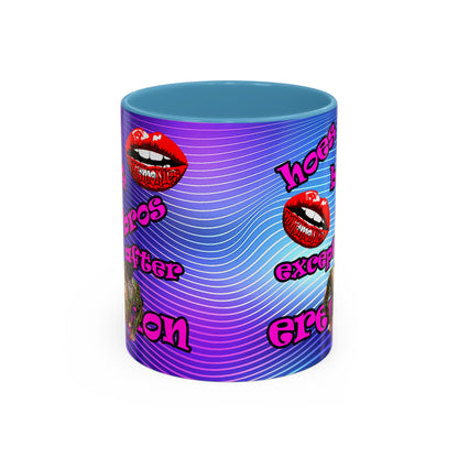 hoes b4 bros - Accent Mug (purple wave)