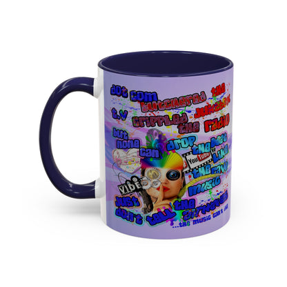 drop the beat - Accent Mug (light blue-pink wave)