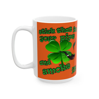 celtics logo - White Mug (orange)