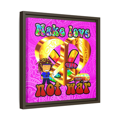 love peace - framed canvas art (pink swirl)
