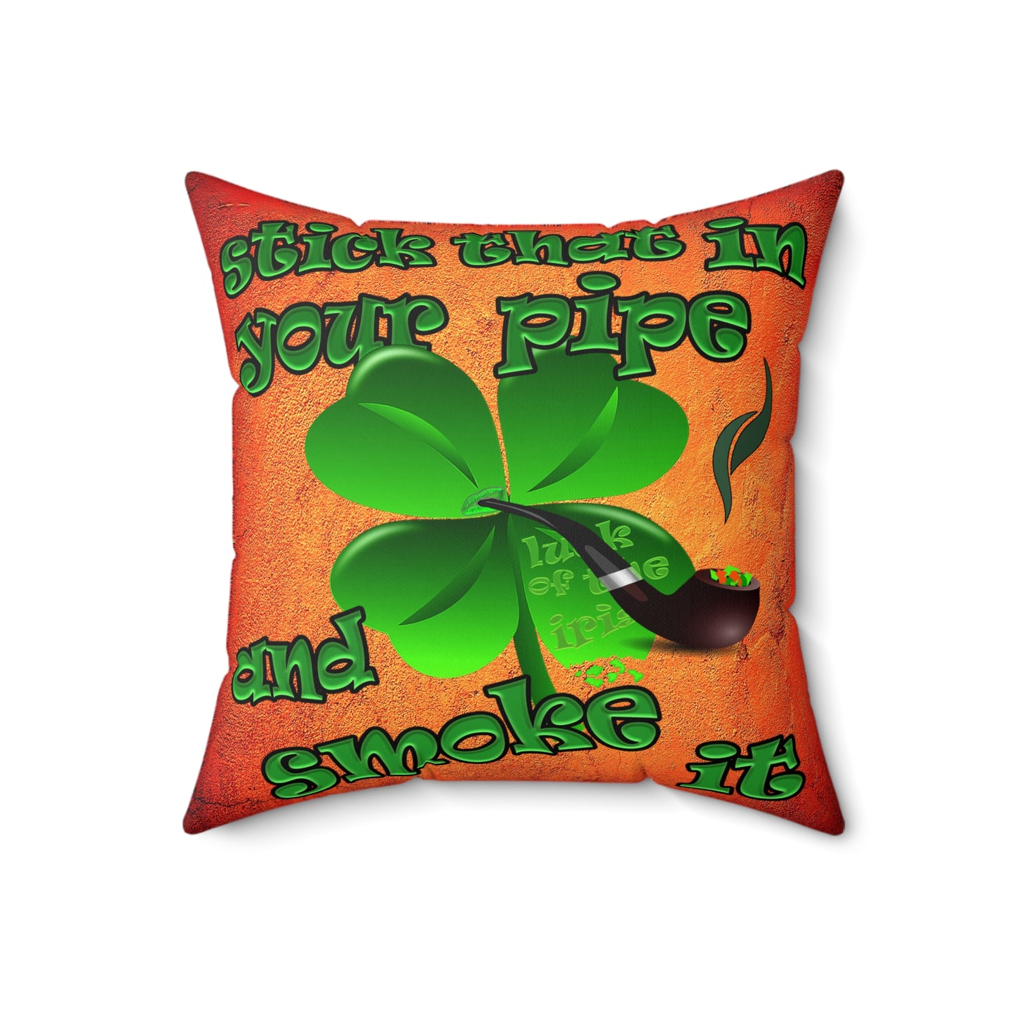 celtics logo - Spun Polyester Square Pillow - (burnt orange)