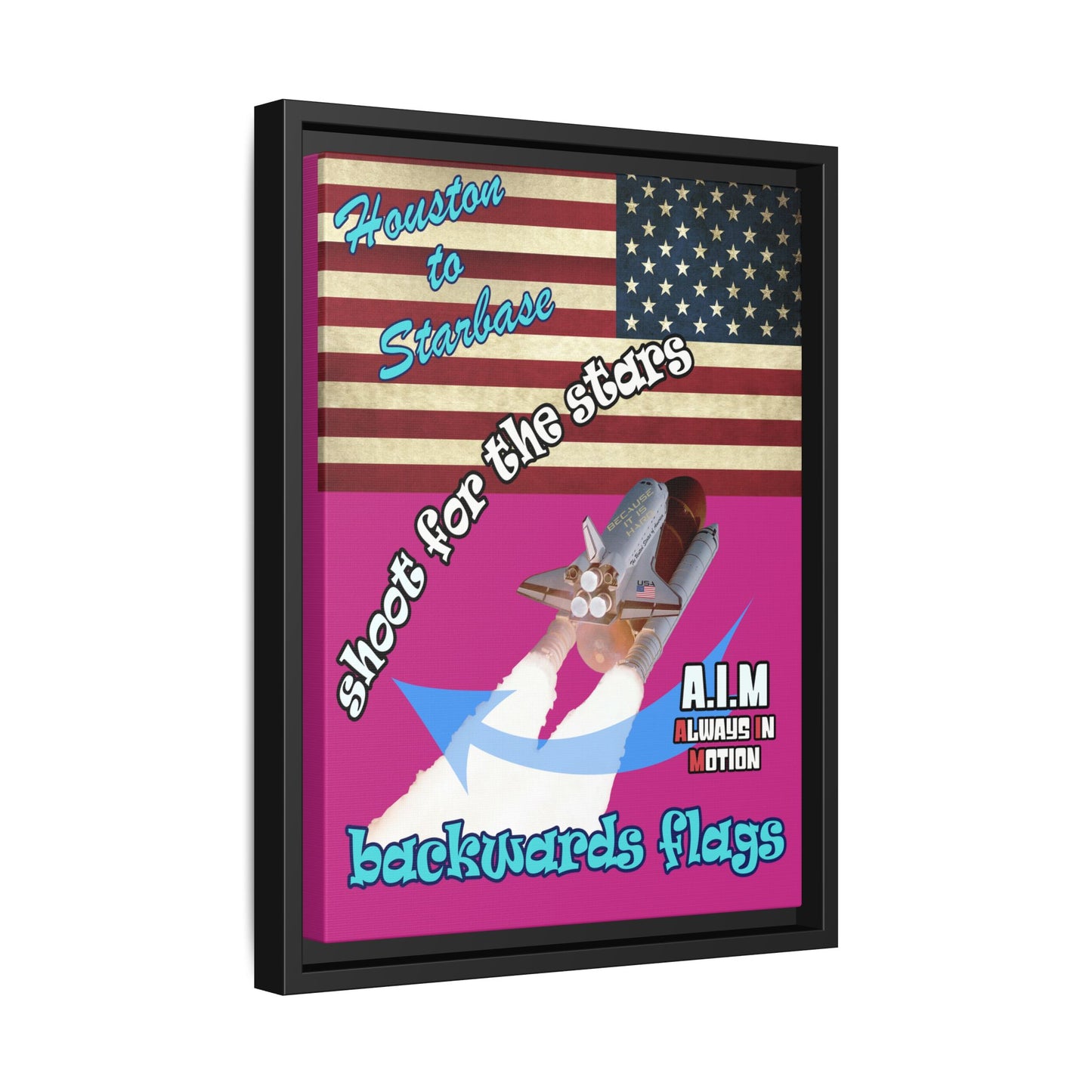 shoot for the stars - framed canvas art (pink)