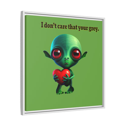 I don't care that your grey - framed canvas art (green)