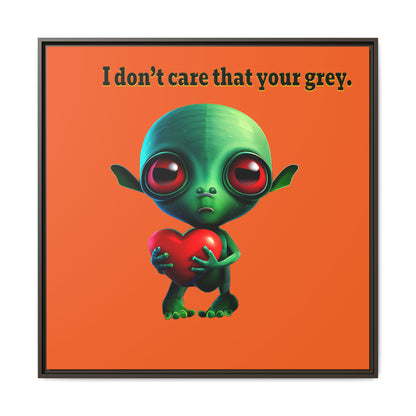 I don't care that your grey - framed canvas art (orange)