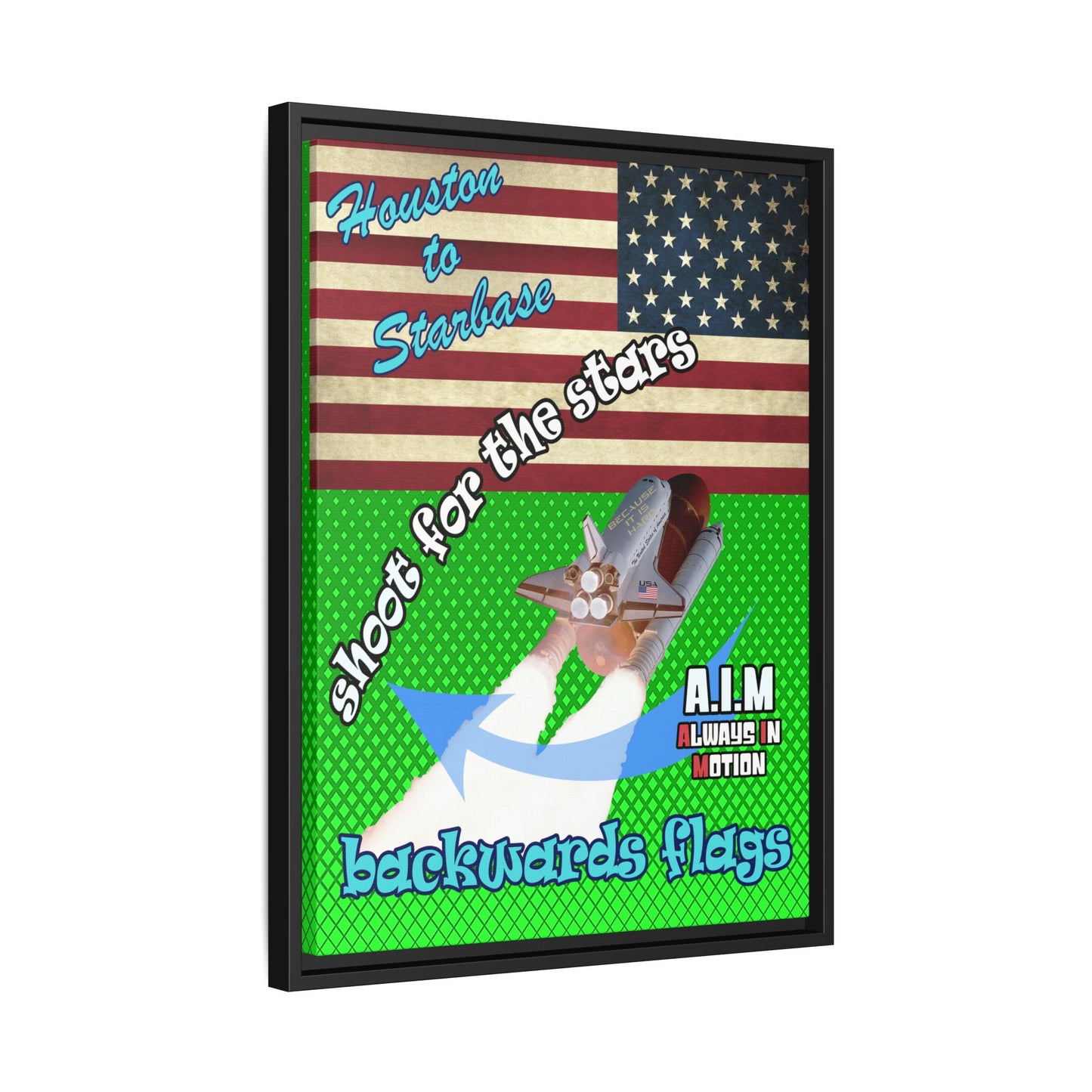 shoot for the stars - framed canvas art (logo green)