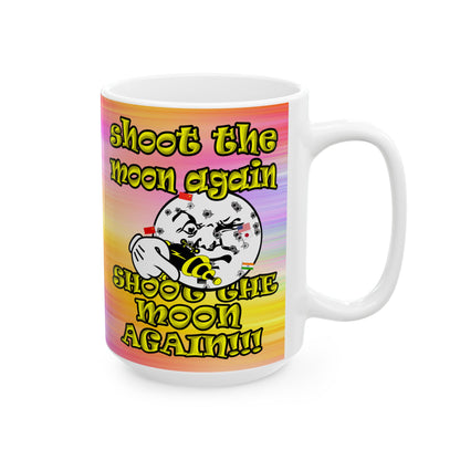 shoot the moon again - White Mug (color blur)
