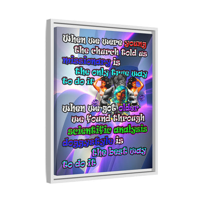 doggystyle - framed canvas art (grey-pink wave)