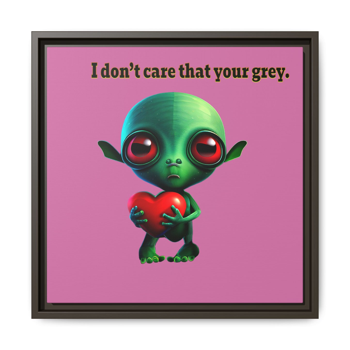 I don't care that your grey - framed canvas art (light pink)