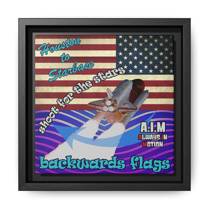 shoot for the stars - framed canvas art (purple wave)