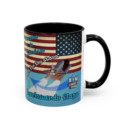 shoot for the stars - Accent Mug (faded blue)