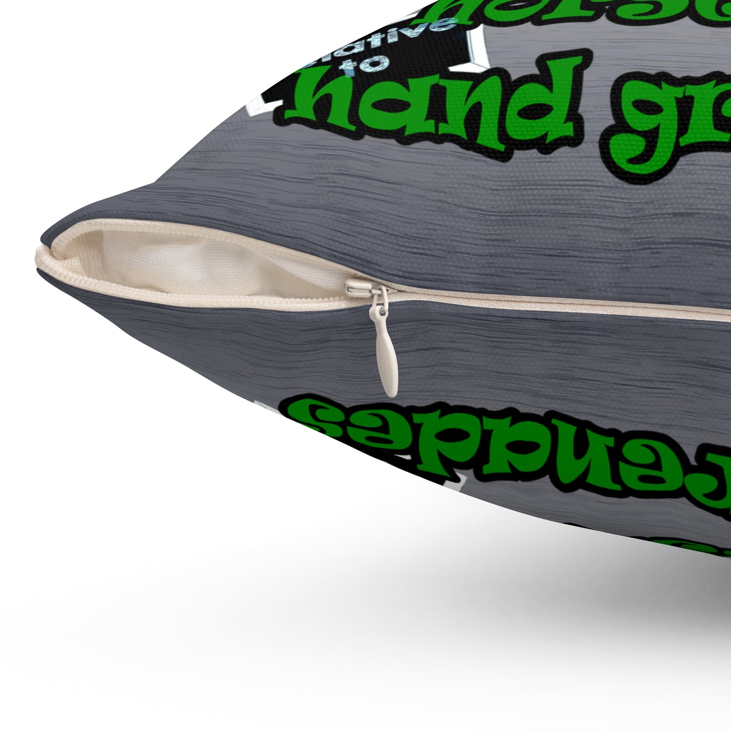 my luck - Spun Polyester Square Pillow - (brushed nickel)