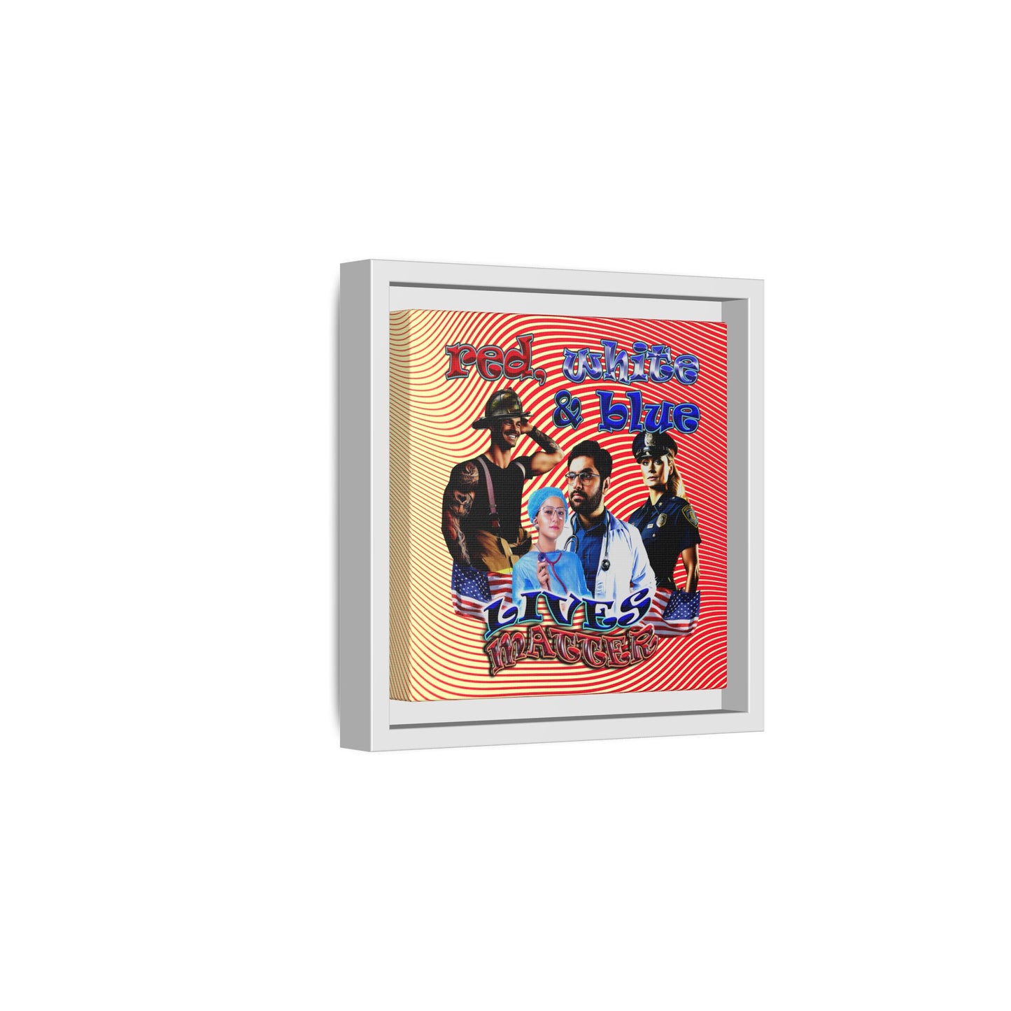 rw&b lives matter - framed canvas art (yellow-orange wave)