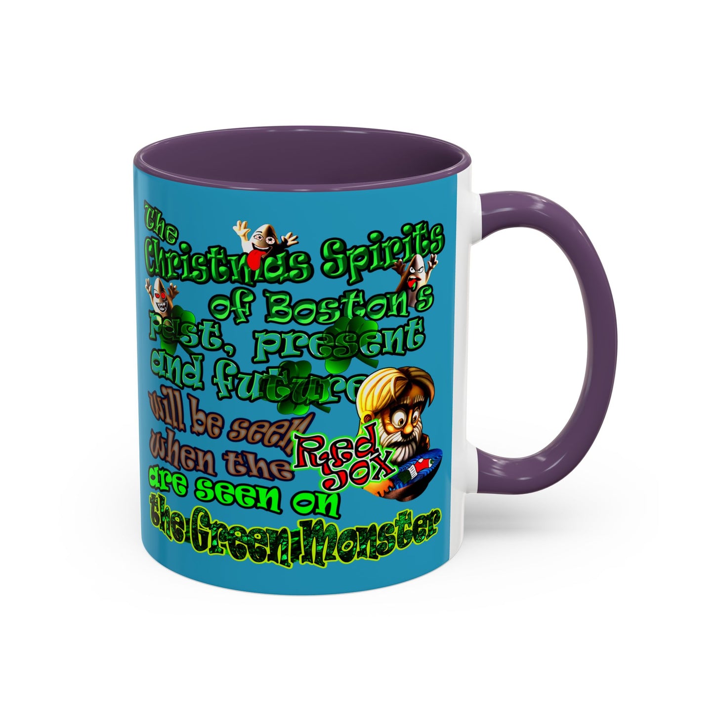christmas spirits of boston - Accent Mug (turquoise)