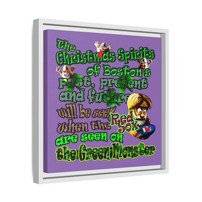 christmas spirits of boston - framed canvas art (light purple)
