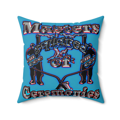 em cee squared - Spun Polyester Square Pillow - (turquoise)