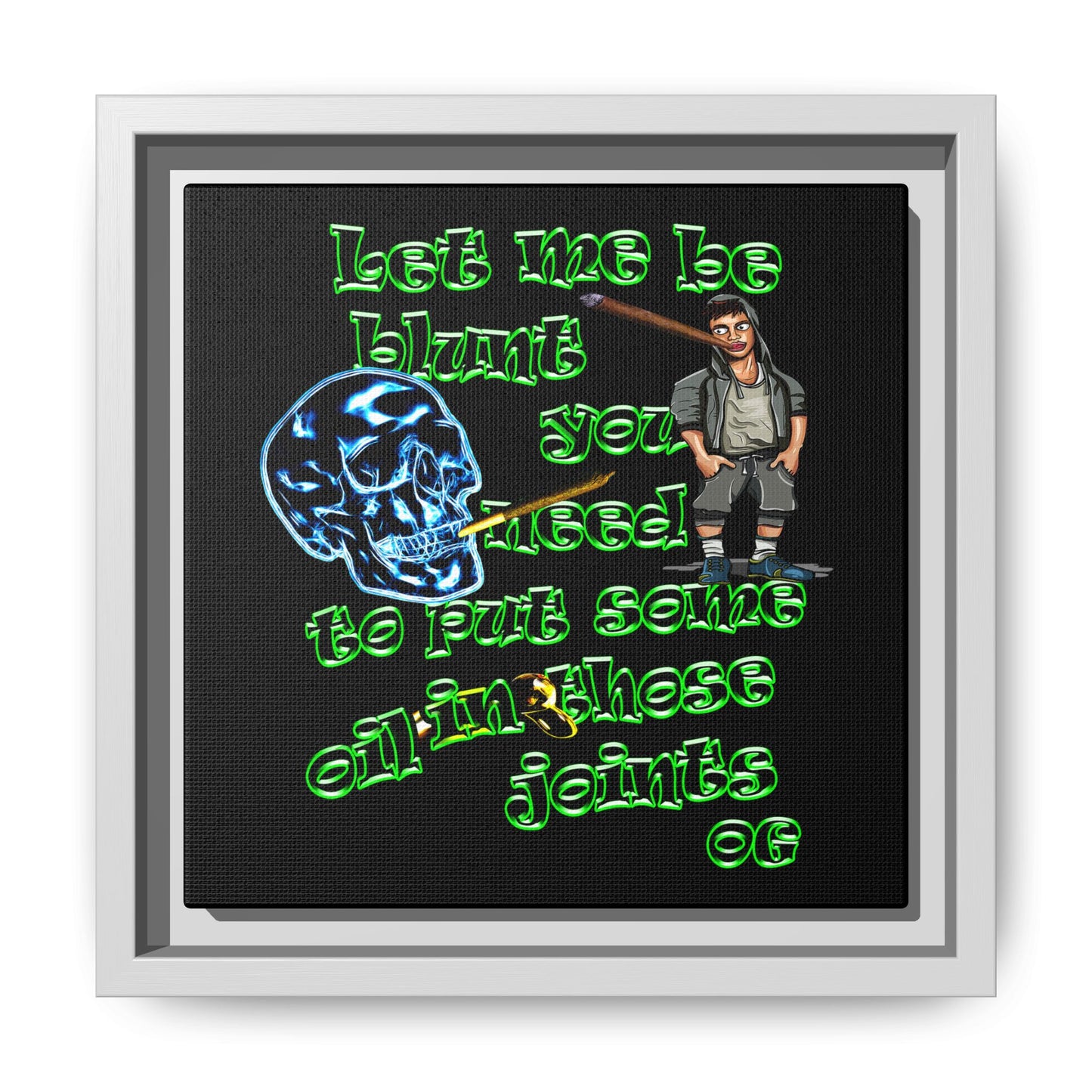 og - framed canvas art (black)