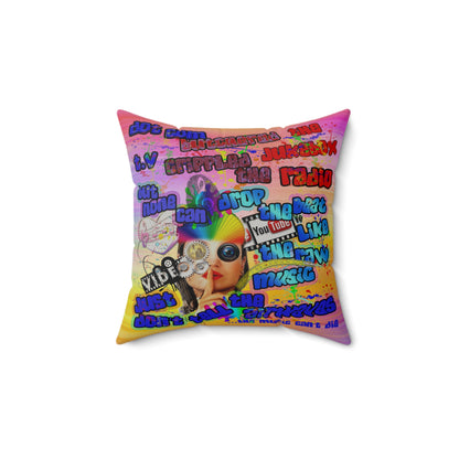 drop the beat - Faux Suede Square Pillow - (color blur)