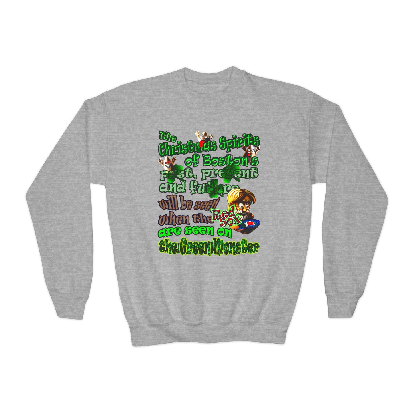 christmas spirits of boston - Youth Crewneck Sweatshirt