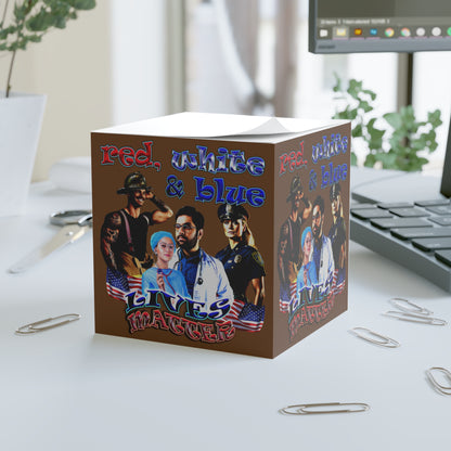 rw&b lives matter - note cube (brown)