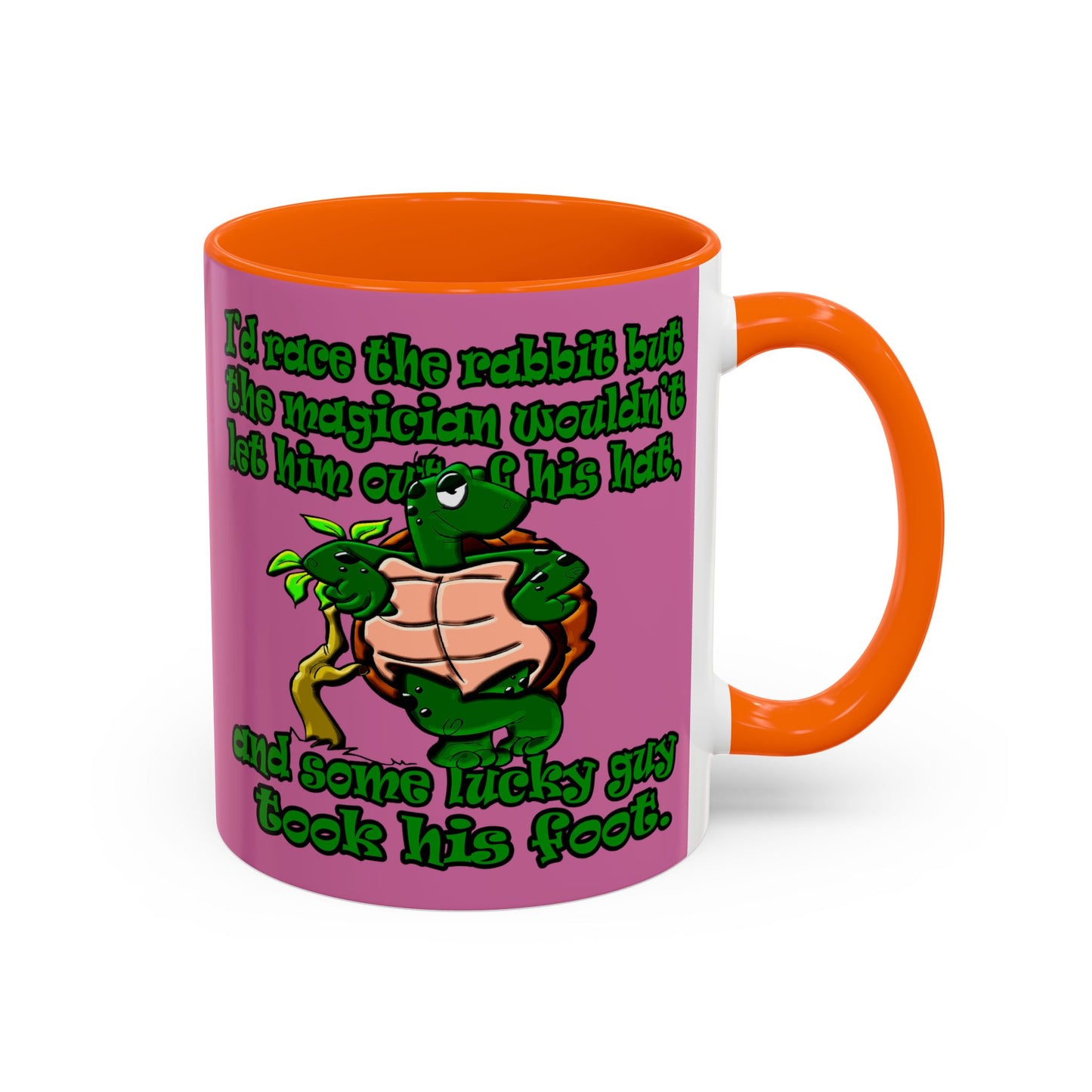 turtle race - Accent Mug (light pink)