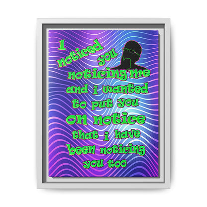 noticed you noticing - framed canvas art (purple wave)