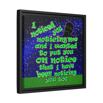noticed you noticing - framed canvas art ('snoops' background)