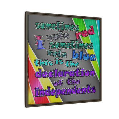 declaration of the independents - framed canvas art (rainbow split)