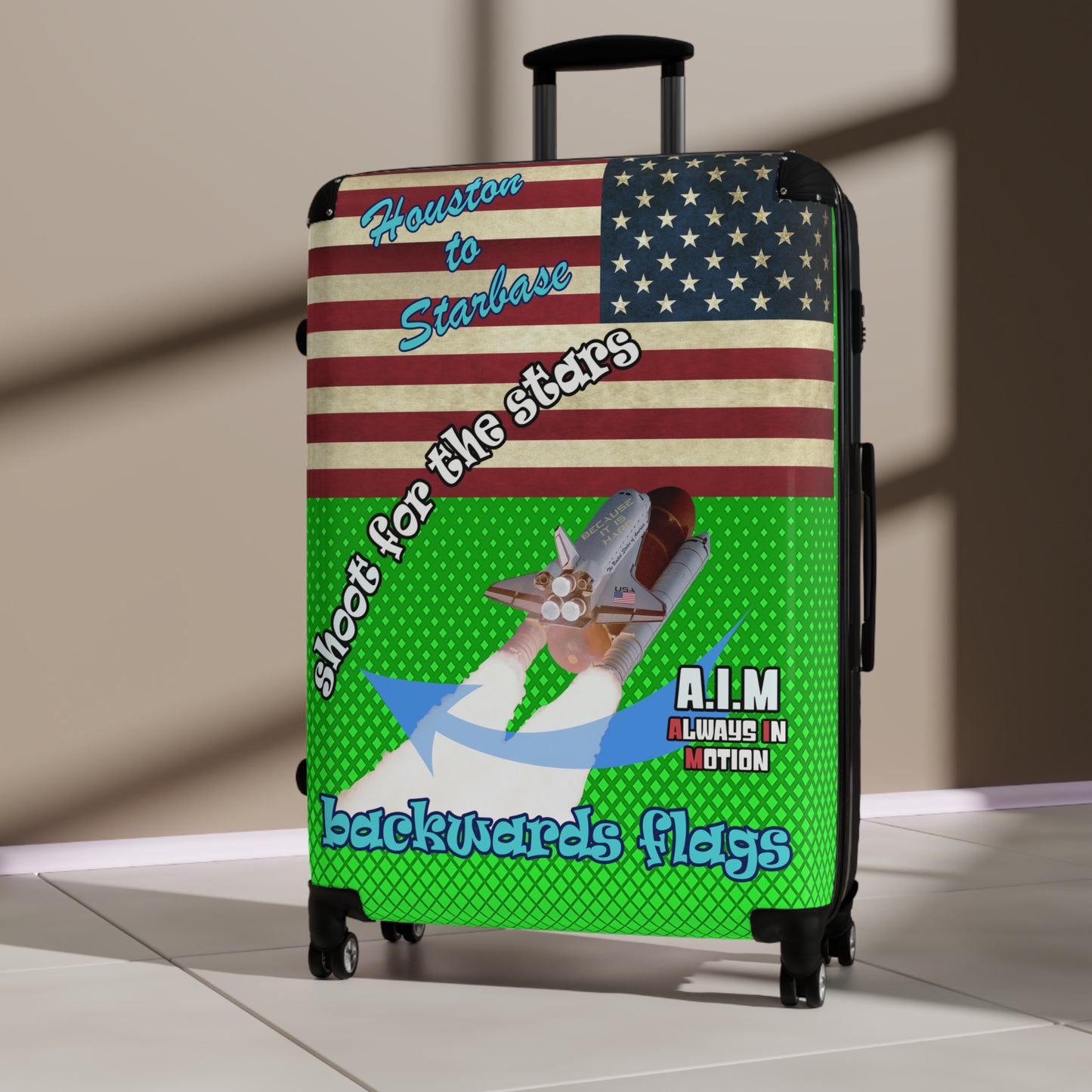 shoot for the stars - Suitcase (logo green)