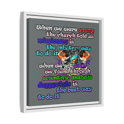 doggystyle - framed canvas art (dark grey)