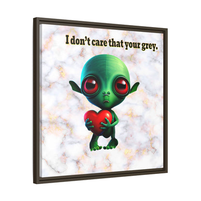I don't care that your grey - framed canvas art (white marble)