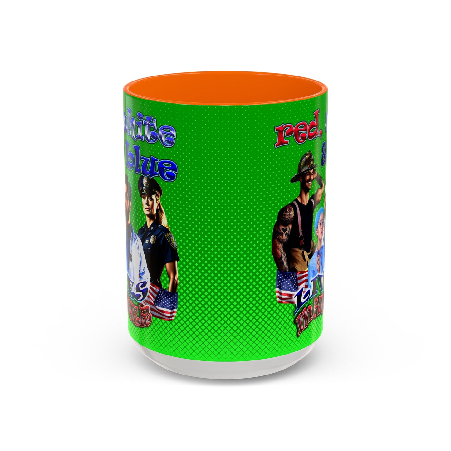 rw&b lives matter - Accent Mug (logo green)