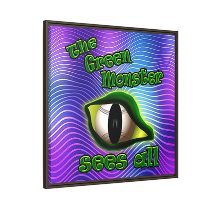 green monster - framed canvas art (purple wave)
