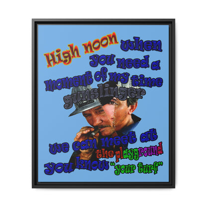high noon - framed canvas art (light blue)