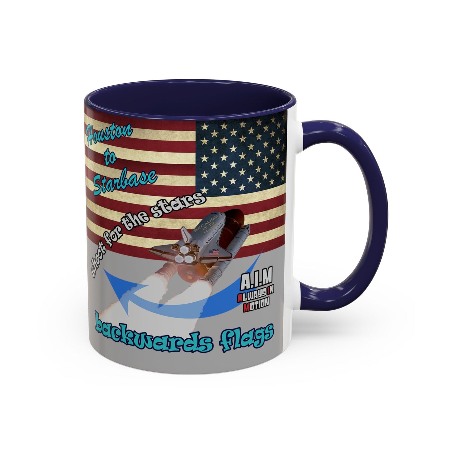 shoot for the stars - Accent Mug (light grey)