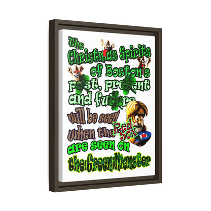 christmas spirits of boston - framed canvas art (white)