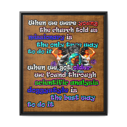 doggystyle - framed canvas art (brown papyrus)