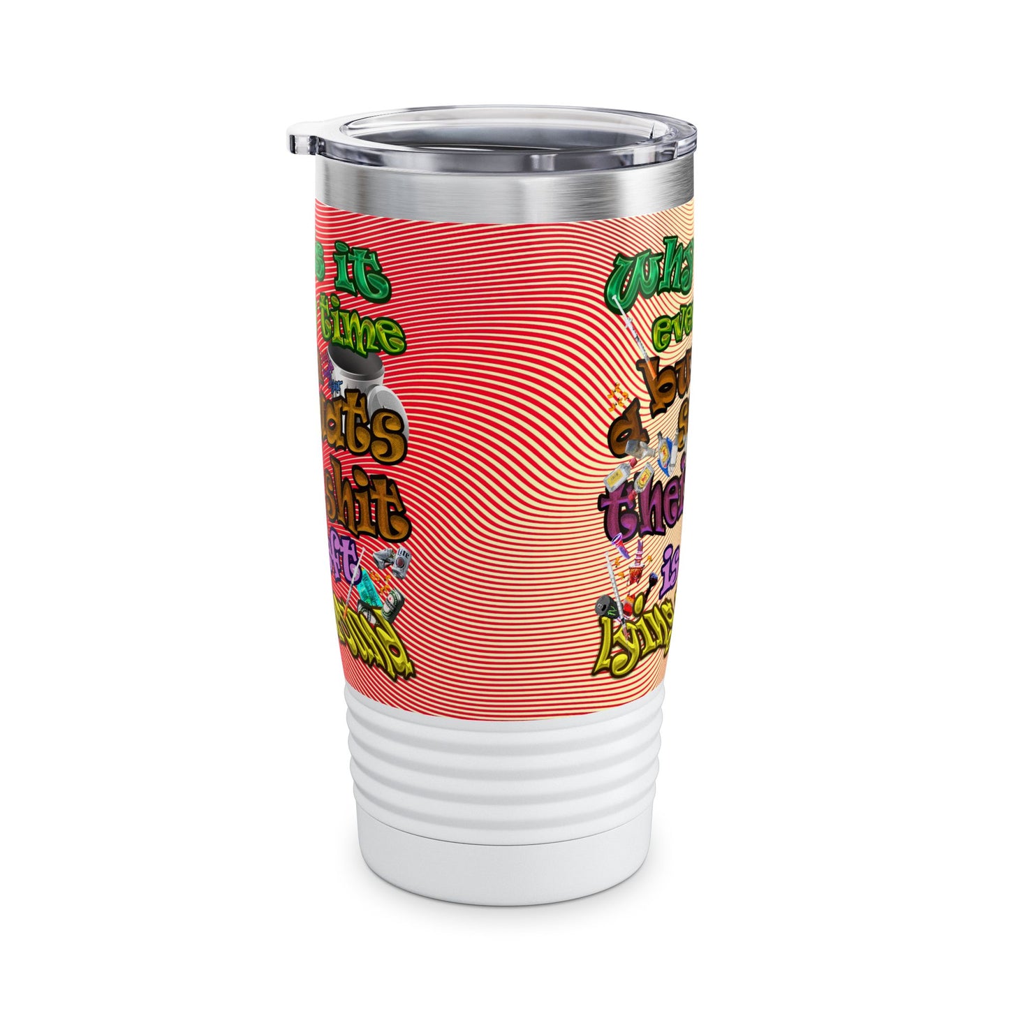 the bum's shit - Ringneck Tumbler, 20oz (yellow-orange wave)