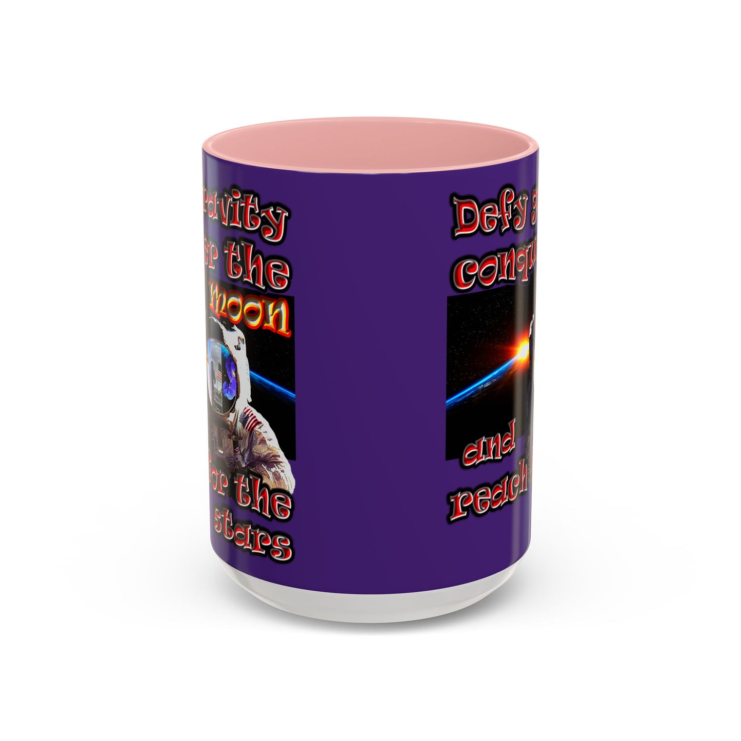 defy conquer reach - Accent Mug (purple)