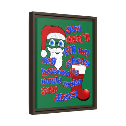 santa's shoes - framed canvas art (dark green)