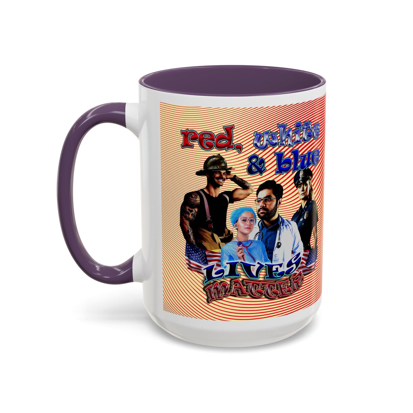 rw&b lives matter - Accent Mug (yellow-orange wave)