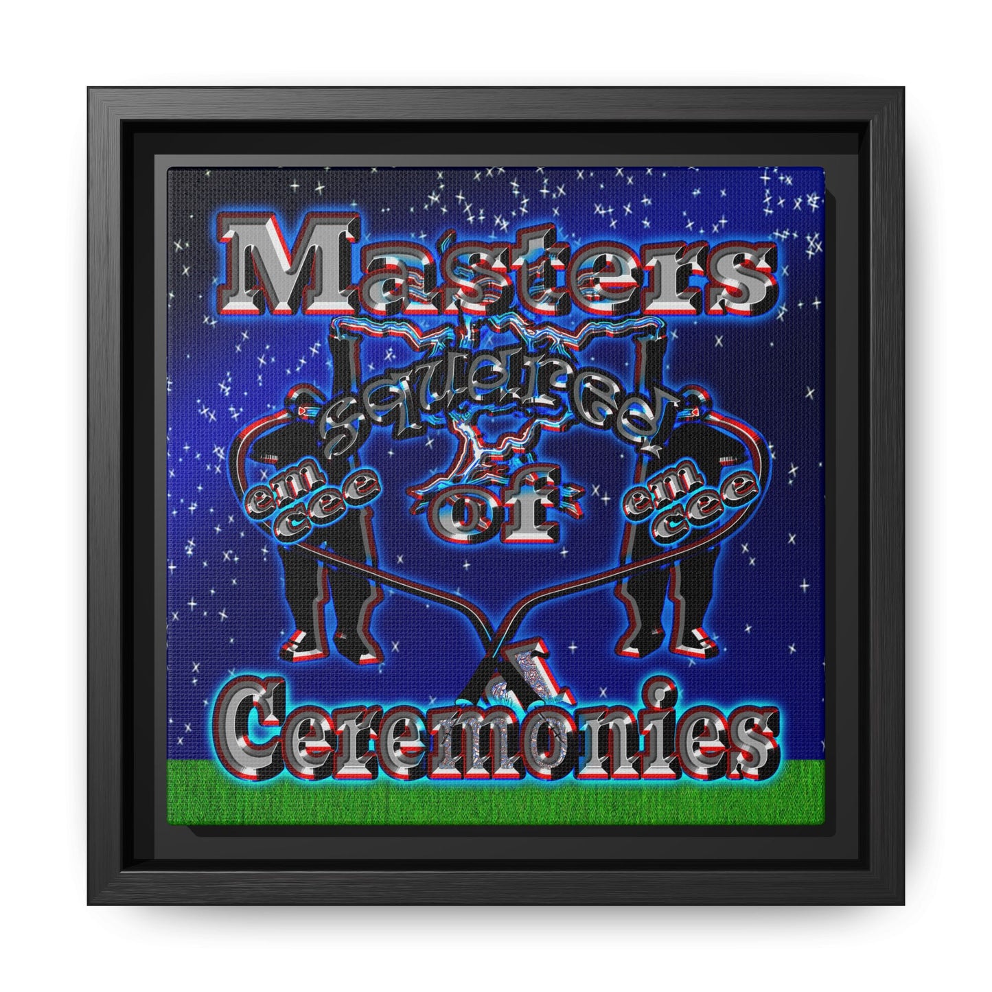 em cee squared - framed canvas art ('snoops' background)