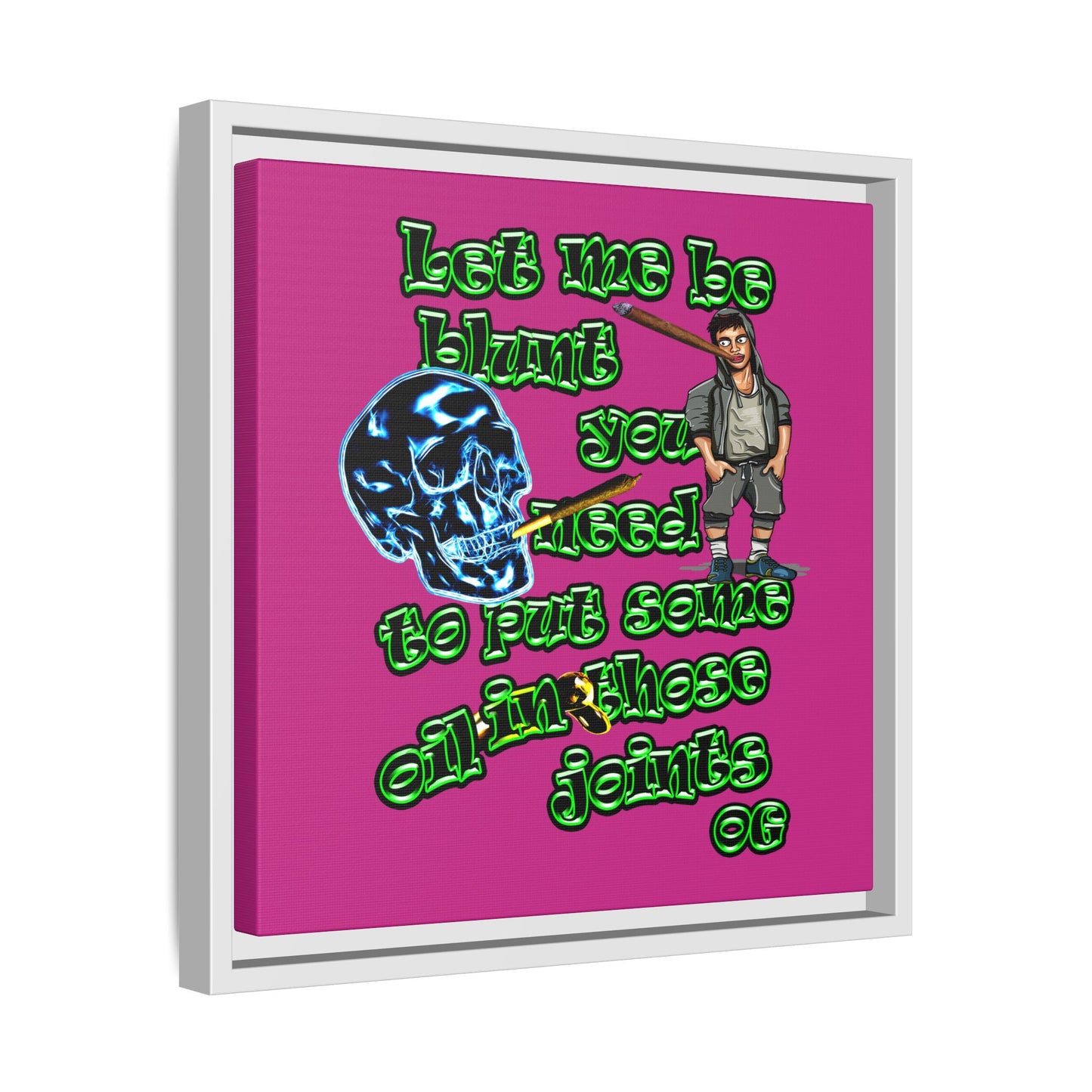 og - framed canvas art (pink)