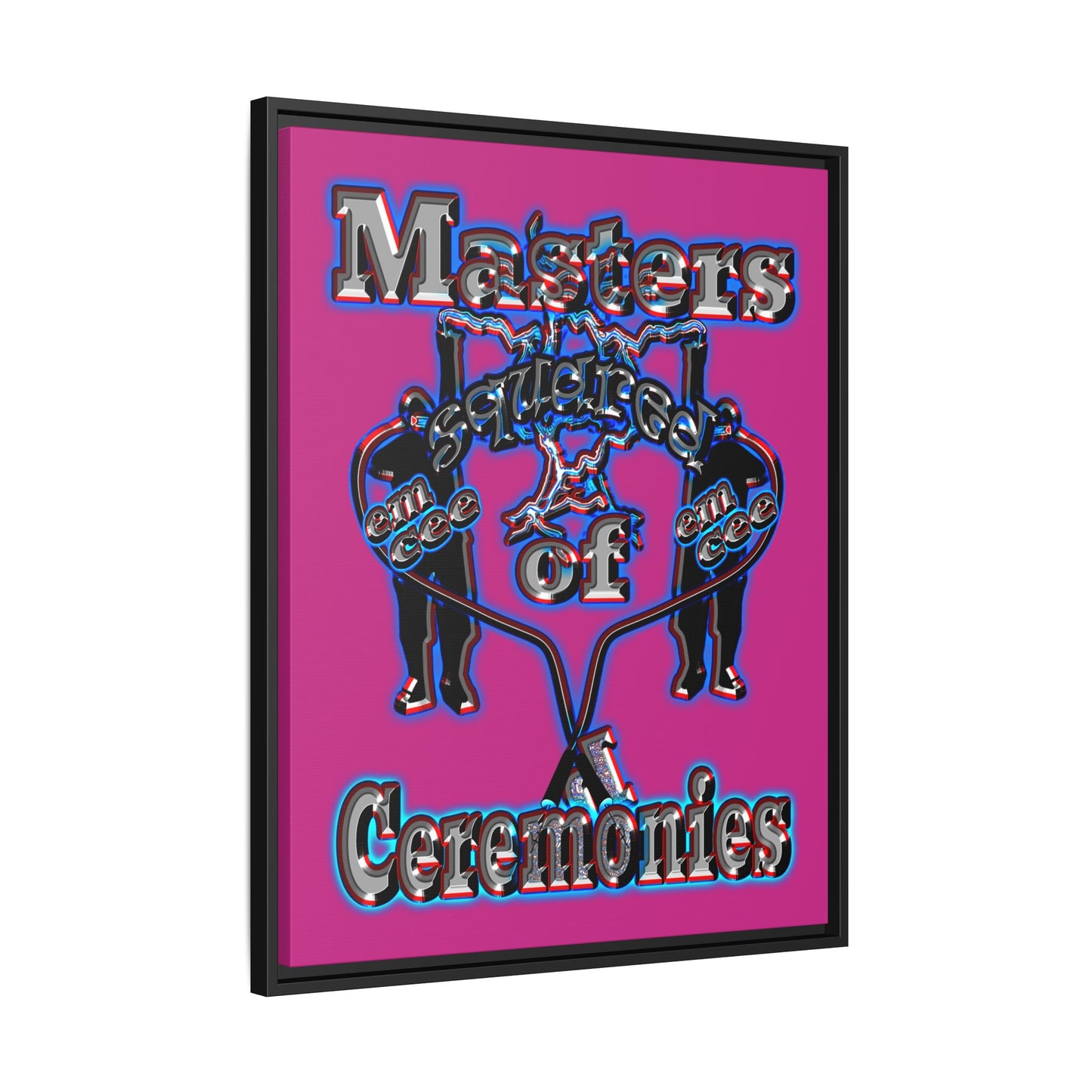 em cee squared - framed canvas art (pink)