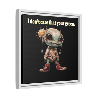 I don't care that your green - framed canvas art (black)