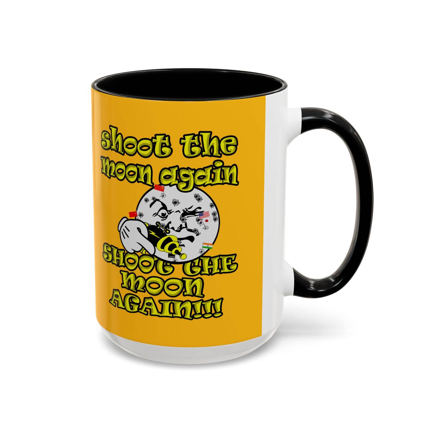 shoot the moon again - Accent Mug (yellow)
