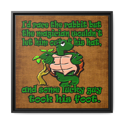 turtle race - framed canvas art (brown papyrus)