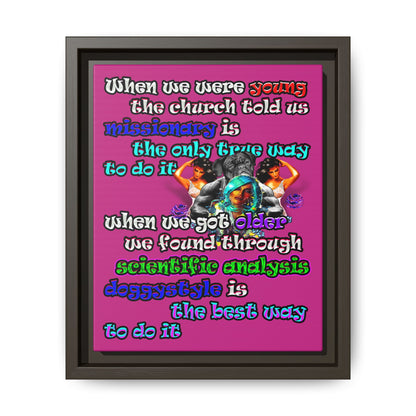 doggystyle - framed canvas art (pink)