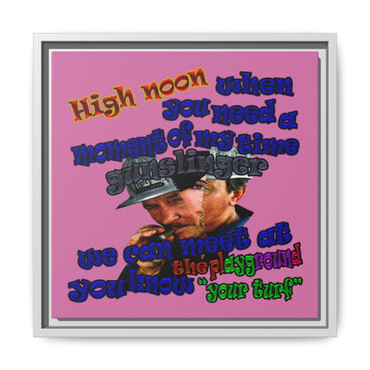 high noon - framed canvas art (light pink)