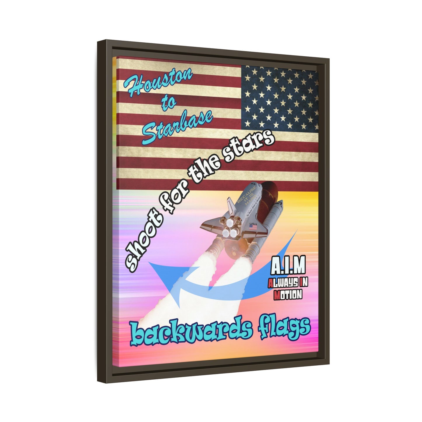 shoot for the stars - framed canvas art (color blur)
